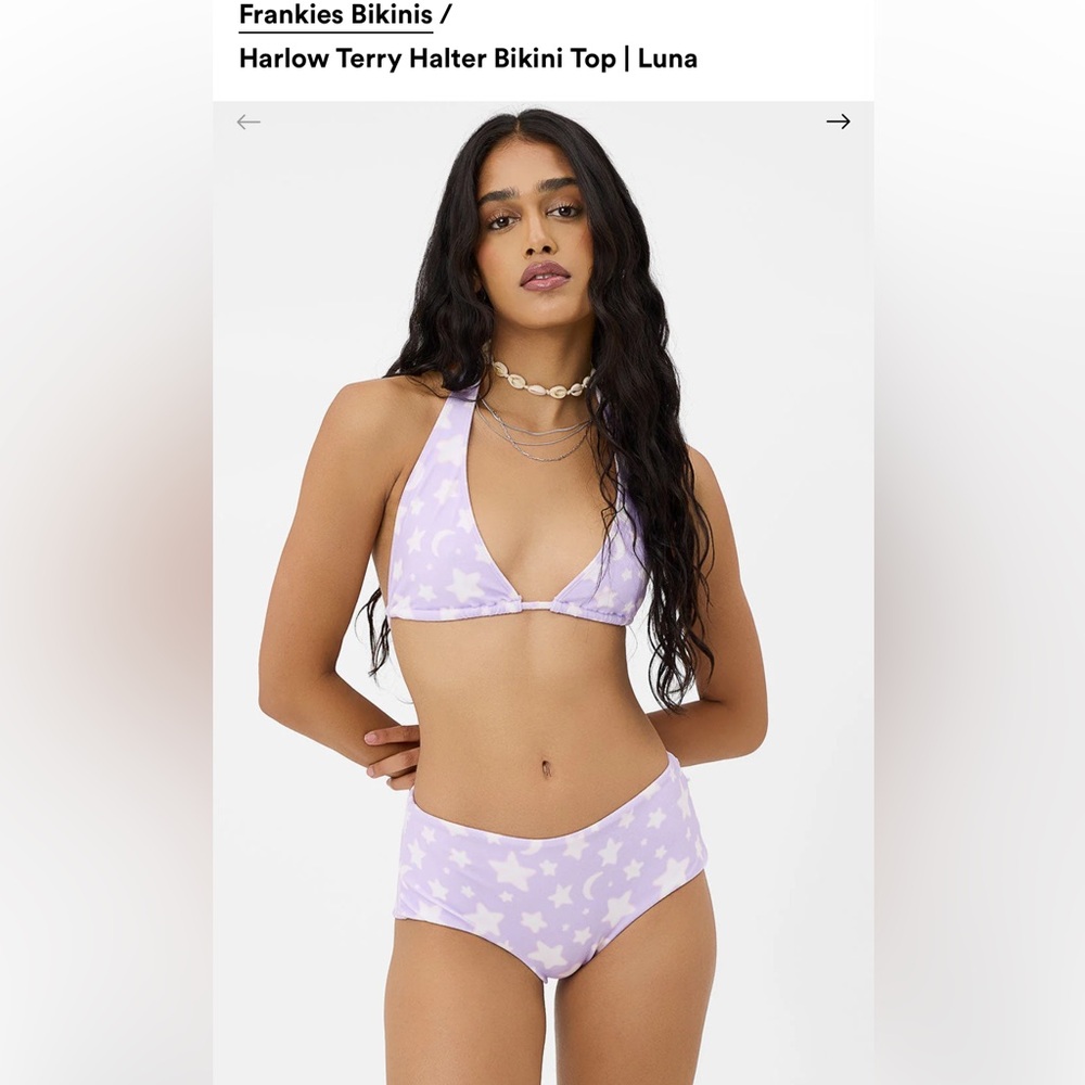 Frankie’s Bikinis Harlow terry halter bikini set in Luna